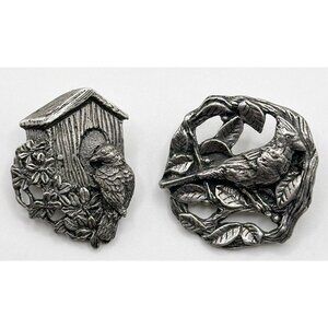 Lot Of 2 Birds & Blooms Limited Edition Pins‎ Brooches Cardinal Bird House